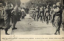 Infantería inglesa de Militaria Indio de la POSTAL de la VENDIMIA