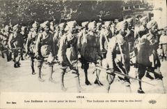 Indios de Militaria de la POSTAL de la VENDIMIA en la manera para la cara