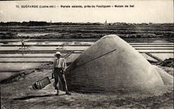 CPA Folklore Marais salants Guerande pres du Pouliguen Mulon du sel