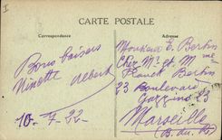 VINTAGE POSTCARD Bank Trawl-nets on the Marne Garden of Jard and the Savings bank