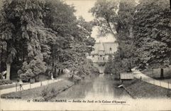 CPA Banque Chalons sur Marne Jardin du Jard et la Caisse d'Epargne 