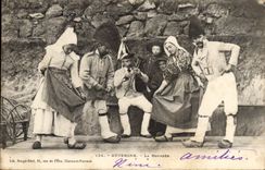 VINTAGE POSTCARD Auvergne Folklore the Mountain one The bourree