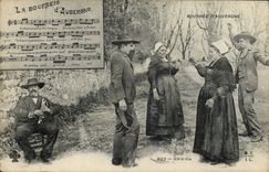 CPA Folklore Auvergne La bourree