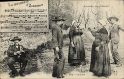 CPA Folklore Auvergne La bourree