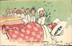 CPA Fantaisie Illustrateur When father snores