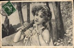 CPA Fantaisie Illustrateur Femme