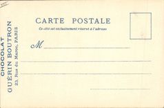 La POSTAL de la VENDIMIA el viejo hombre de París con el buen mercado entró en el mesón de la calle de Guerin Boutron del chocolate de las naciones de Marruecos