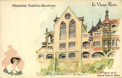 CPA Le Vieux Paris Au Bon Marche Le pignon de la grande salle du palais Chocolat Guerin Boutron Rue du Maroc
