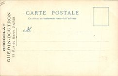 POSTAL de la VENDIMIA el viejo hombre de París con el buen mercado el piñón del cuarto grande de la calle de Guerin Boutron del chocolate del paladar de Marruecos