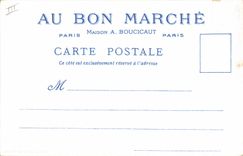 POSTAL de la VENDIMIA el viejo hombre de París con el buen mercado el piñón del cuarto grande de la casa de Boucicaut del paladar