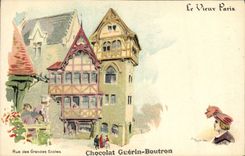CPA Le Vieux Paris Au Bon Marche Chocolat Guerin Boutron Rue du Maroc Rue des Grandes Ecoles