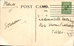 Coronación de la POSTAL de la VENDIMIA de rey George V y de Queen Mary 22 de junio de 1911 el coche del estado que pasa debajo del arco del Ministerio de marina