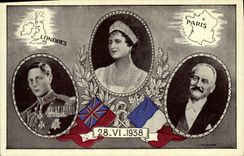 VINTAGE POSTCARD Paris London 28 6 1938