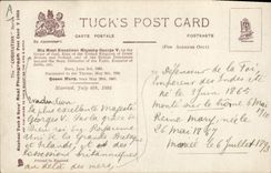 Recuerdo 22 de junio de la coronación de la POSTAL de la VENDIMIA 1911 reyes George V Queen Mary