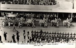 VINTAGE POSTCARD The coronation procession off her Majesty Queen Elizabeth June 2 1953