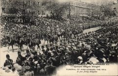 VINTAGE POSTCARD SM Funeral Edouard VII Some foreign delegates