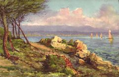 VINTAGE POSTCARD Fantaisie Illustrator Dimensions Azure