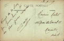 Los festivales de Medaille de la POSTAL de la VENDIMIA del Victoire tienen París el 13 de julio de 1919 con el ayuntamiento que el mariscal de Foch adorna melenudo