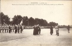 CPA Medaille Mulhouse 14 juillet 1919 Remise de la Croix de la Legion d'honneur a la veuve d'un mulhousien