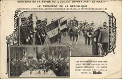 CPA Medaille Revue du 14 juillet Le Matin Croix de al Legion d'honneur Troupes coloniales Miltiaria