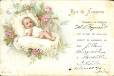 CPA Fantaisie Bebe Enfant Avis de naissance 