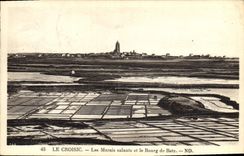 CPA Folklore Le Croisic Les Marais Salants et le Bourg de Batz
