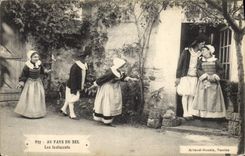 VINTAGE POSTCARD Folklore Salt-water Marshes With the country of salt the indiscreet ones