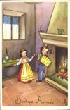 VINTAGE POSTCARD Fantasy Illustrator Children Accordion