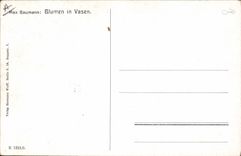 VINTAGE POSTCARD Fantasy Illustrator max Baumann Blumen in Vasen