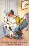 VINTAGE POSTCARD Fantasy Domestic Illustrator Dog