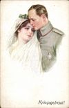 VINTAGE POSTCARD Fantasy Illustrator Marriage Militaria Soldier