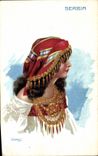 VINTAGE POSTCARD Fantasy Illustrator Serbia Serbia Woman