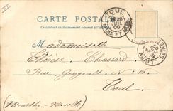 POSTAL de la VENDIMIA la calle de París del viejo hombre de St Julien de la iglesia de Marruecos de Menestriers