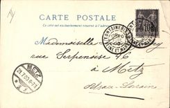 POSTAL de la VENDIMIA el St Julien de la iglesia de París del viejo hombre de Menetriers