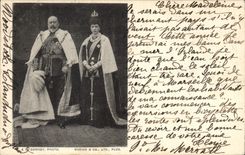 VINTAGE POSTCARD King and United Kingdom Queen