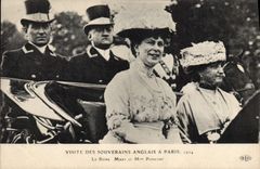 CPA Visite des souverains anglais a Paris 1914 La reine Mary et Mme Poincare