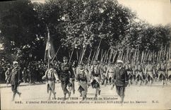 VINTAGE POSTCARD Militaria Medal July 14th, 1919 Festivals of the Victoire the marine admiral Ronarch and his fusiliers