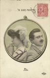 VINTAGE POSTCARD Femme has her Medaille reverse