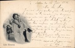 VINTAGE POSTCARD Theater Reads Floret Chart 1899