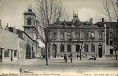CPA Banque Givors La Caisse d'Epargne et l'eglise St Nicolas