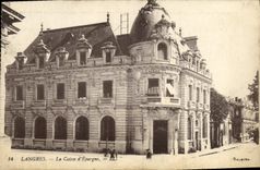 VINTAGE POSTCARD Bank Savings bank Langres