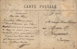 VINTAGE POSTCARD Bank Savings bank and the street Montesquieu Libourne