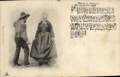 CPA Folklore La Bourree Auvergne 