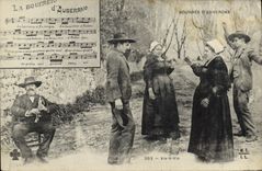 CPA Folklore La Bourree Auvergne Vis a vis 
