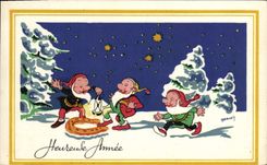 Enanos del ilustrador de la fantasía de la POSTAL de la VENDIMIA