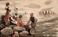 Ilustrador de Besnou de la fantasía de la POSTAL de la VENDIMIA la vuelta de los barcos sinning