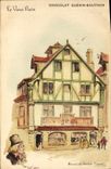 VINTAGE POSTCARD Old Paris Chocolate Guerin Boutron Street of Morocco Paris House of Nicolas Flamel