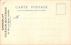 VINTAGE POSTCARD Old Paris Chocolate Guerin Boutron House of Theophraste Renaudot