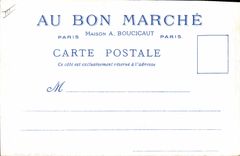 POSTAL París vieja de la VENDIMIA con la buena casa de Boucicaut del mercado una esquina en el Seine