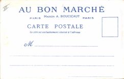 POSTAL París vieja de la VENDIMIA con los buenos buriles de Boucicaut de la casa del mercado de la calle de las paredes